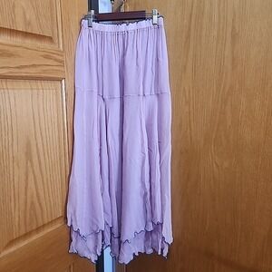 Vintage Look Purple Skirt 100% Silk Light Purple Minneapolis USA In Size 1
